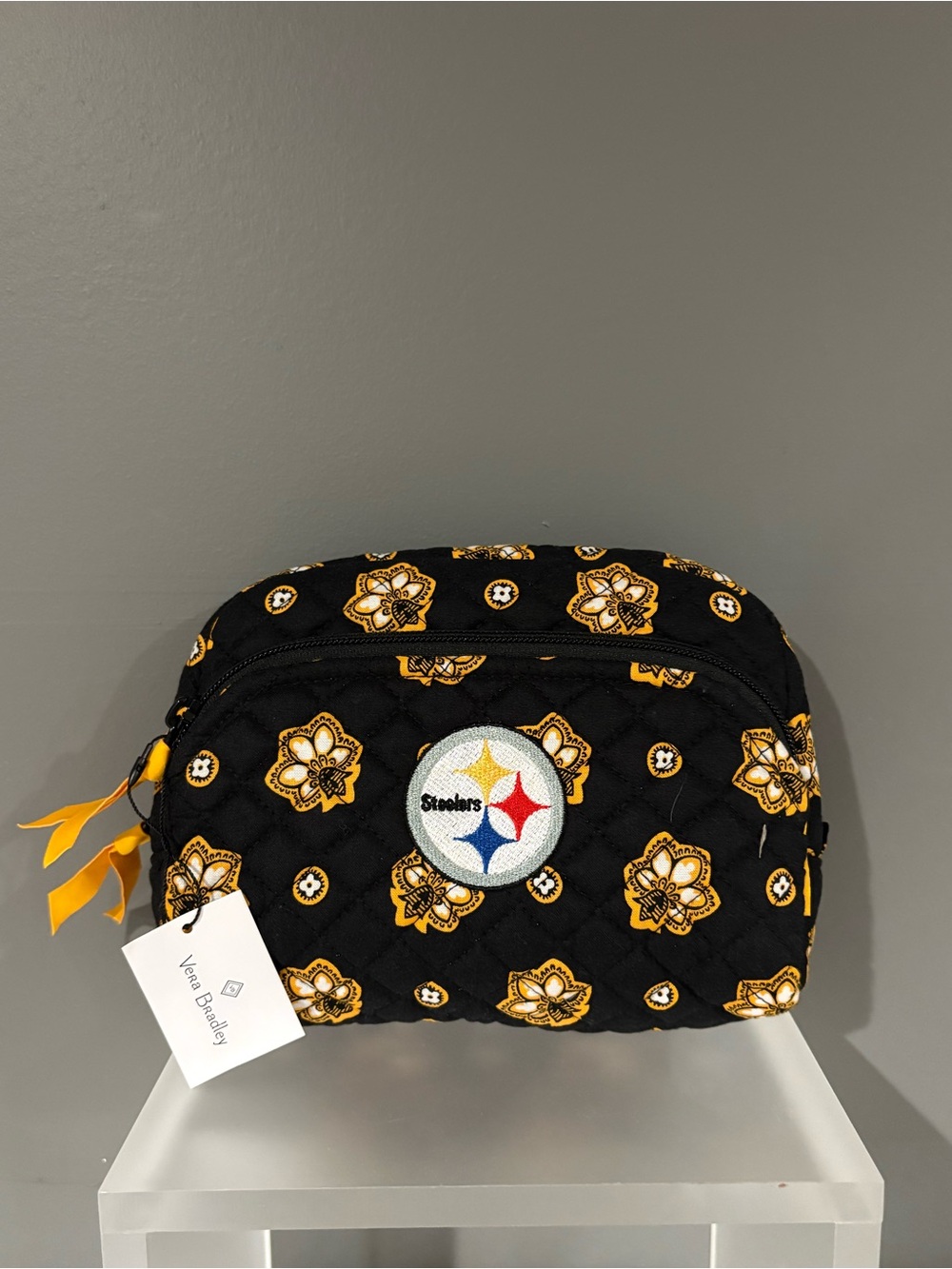Vera Bradley Black & Gold Pittsburgh Steelers Cosmetic Bag - Picture 1 of 3